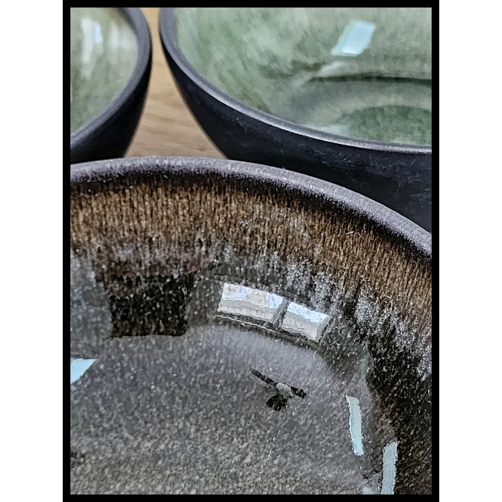 Jars France Tourron Samoa Vert Green Small Bowl Set of 5 Hand Made - Picture 4 of 11